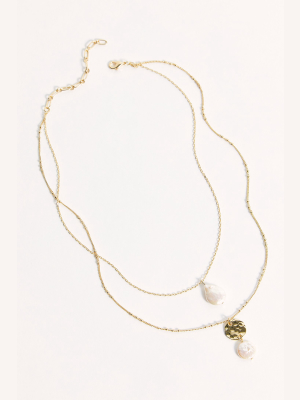 Amber Sceats Pearl Coin Necklace