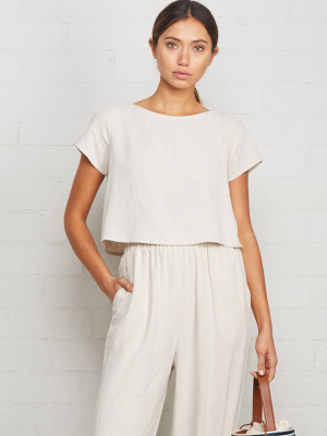 Cropped Linen Keith Top