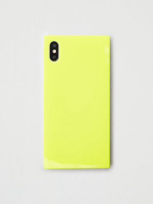 Idecoz Neon Yellow Iphone Xs Max Square Phone Case