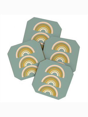 4pk June Journal Autumn Rainbows Coasters - Society6