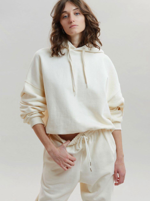 Vanessa Drop Shoulder Hoodie - Vanilla