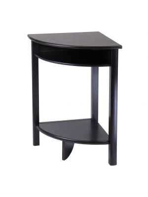 Liso Corner Table, Cube Storage And Shelf - Dark Espresso - Winsome