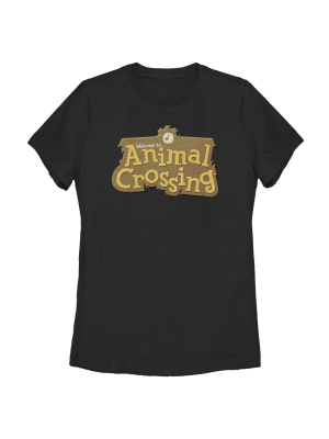 Women's Nintendo Animal Crossing Title Logo T-shirt