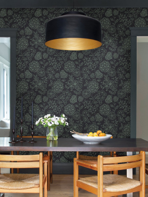 Ada Charcoal Floral Wallpaper From The Scott Living Ii Collection By Brewster Home Fashions