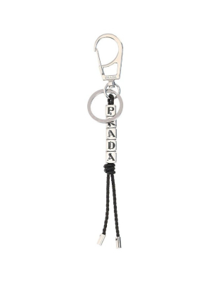 Prada Logo Block Keychain