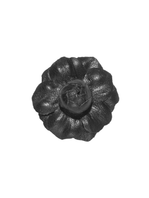 Fleur'd Mini Leather Lapel Pin- Black Gardenia