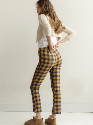 Uo Tessa Plaid Notched Pant