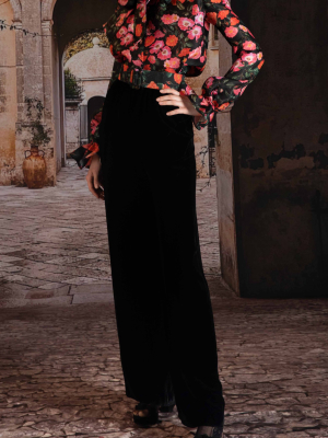 Floral-printed Silk Blouse