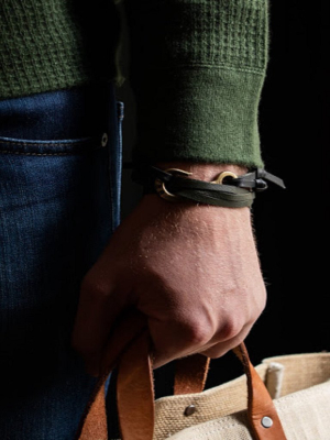 Hook Bracelet With Bonded Leather Lashing
