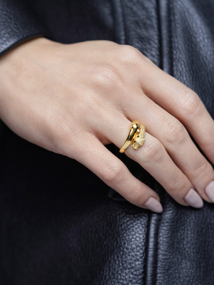 Twisted Panther Ring In Gold