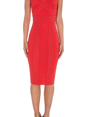 Elisabetta Franchi Studded Fitted Dress