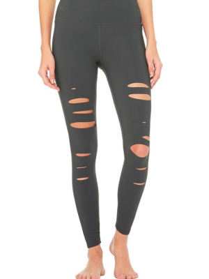 High-waist Ripped Warrior Legging - Anthracite