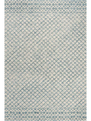 Abstract Blue/ivory Area Rug