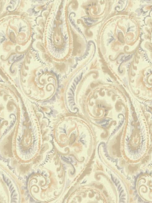 Lyrical Paisley Wallpaper In Blue And Gold Design By Candice Olson For York Wallcoverings