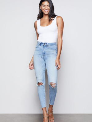 Good Waist Crop Raw Edge | Blue352