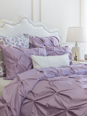 Lilac Valencia Pintuck Duvet Cover