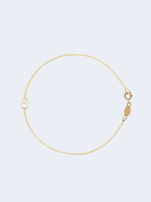 "s" Alphabet Letter Bracelet In Yellow Gold