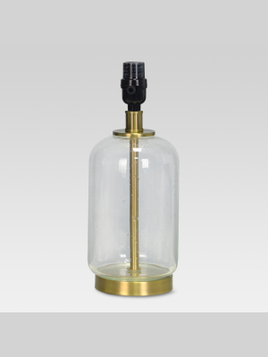 Bubble Glass With Brass Detail Small Lamp Base Clear - Threshold™