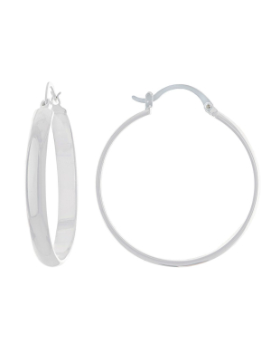 Boxed Fine Silver Plated 40mm Click Top Hoops