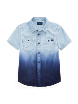 Dip-dyed Cotton Chambray Shirt