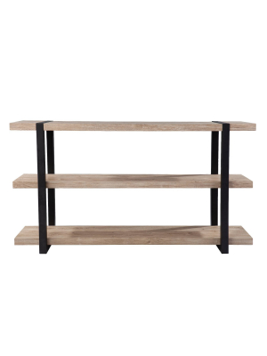 Grayste Console Table With Storage Natural/black - Aiden Lane