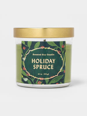 4.1oz Lidded Glass Jar Candle Holiday Spruce - Opalhouse™