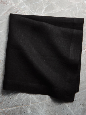 Helena Black Linen Dinner Napkin