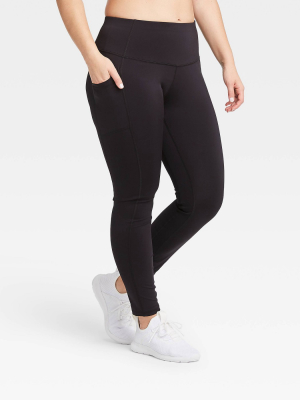 Women's Sculpted Mid-rise Leggings - All In Motion™ Black