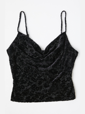 Uo Esmie Burnout Velvet Cowl Neck Cami