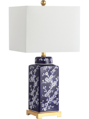 Zoya Table Lamp Navy/white (set Of 2)