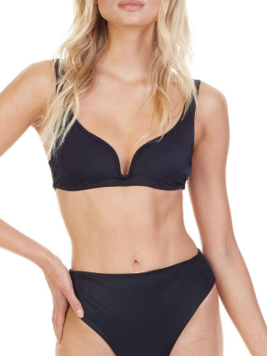 Tori Praver Chloe Plunge Bikini Top In Black