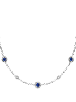 Max Station Necklace With Sapphire And Diamonds