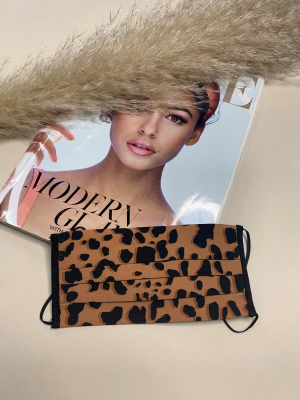 Brown Leopard Print Washable Face Covering