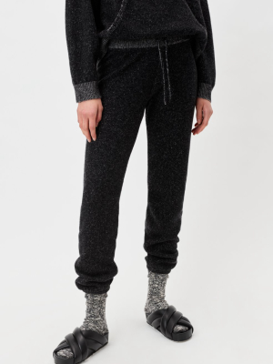 Two Tone Cashmere Sweatpants / Black X Grey