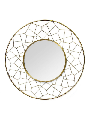 35.63" Aimee Wall Mirror Gold - Stratton Home Décor