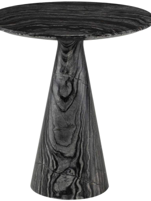 Claudio Side Table, Black Wood Vein Marble