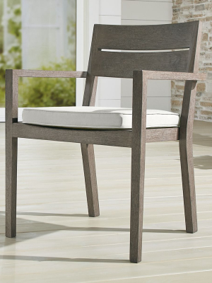 Regatta Grey Wash Dining Chair With White Sand Sunbrella ® Cushion