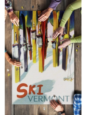 Colorful Ski Vermont Puzzle - 1000 Piece