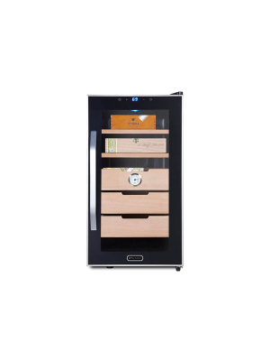 Whynter Chc-172bd Elite Touch Control Stainless 1.8 Cu.ft. Cigar Humidor With Led Panel , Black