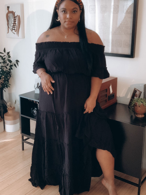 Plus Size Off-the-shoulder Maxi Dress