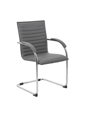 Set Of 2 Vinyl Side Chair Gray - Boss Office Products