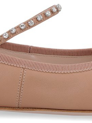 Miu Miu Embellished Strap Ballerinas