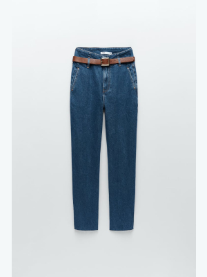 Z1975 Wide Leg Belted Jeans