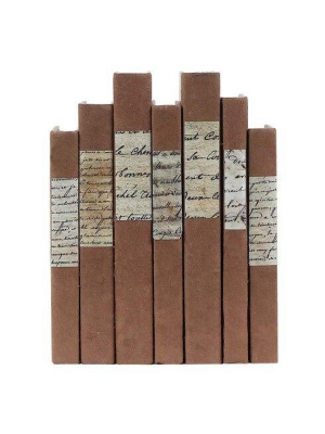 Brown With Script Labels Book Set Of 7