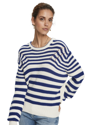 Cotton-blend Chunky Knit Long Sleeve Sweater