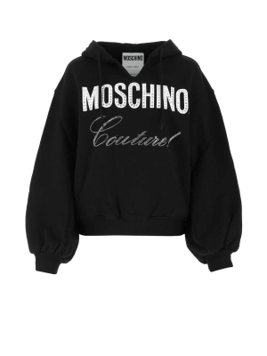 Moschino Couture Logo Embellished Oversized Hoodie