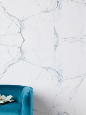 Chasing Paper Carrara Marble Removable Wallpaper - White
