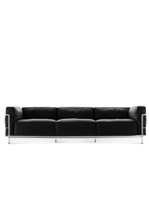 Lc3 Grand Modele Three-seat Sofa With Down Cushions