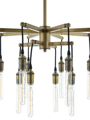 Rubicon Pendant Chandelier Brass Gold/black