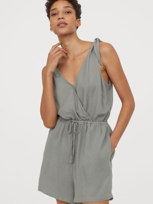 Linen-blend Romper